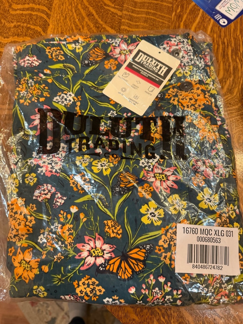 NWT Duluth Trading Midnight Green  Monarchs Heirloom Gardening Bib Overalls XL - Picture 6 of 7